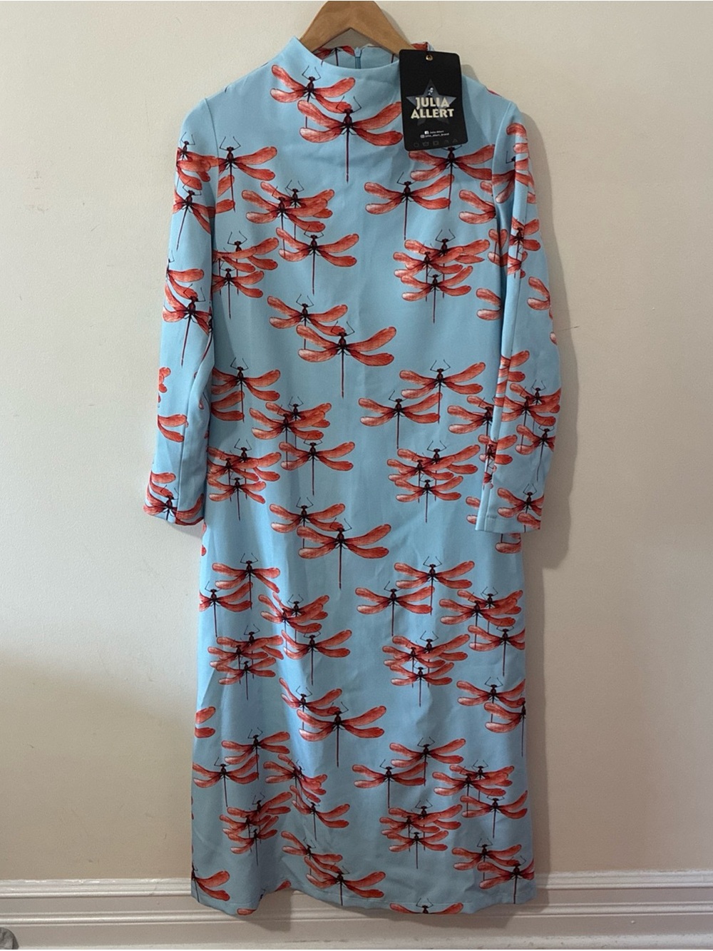 Julia Allert Dragonfly Accent Maxi Dress Womens M NWT MSRP $656